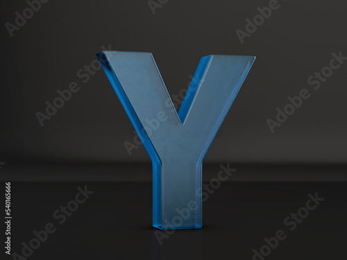 Glass letter Y