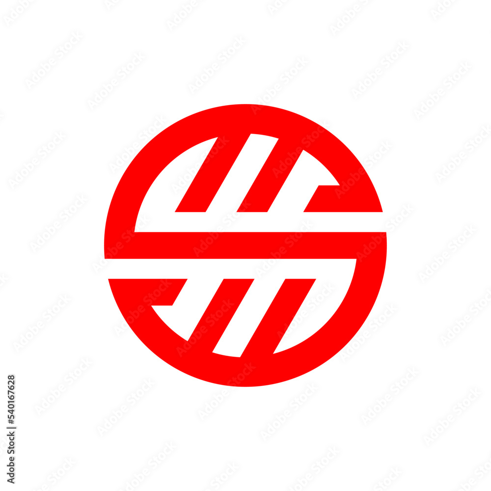 Initial letter S logo template with geometric circle line art illustration in flat design monogram symbol Initial letter S logo template with geometric circle line art illustration in flat design monogram symbol