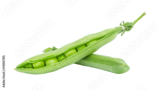 2 fresh green peas isolated