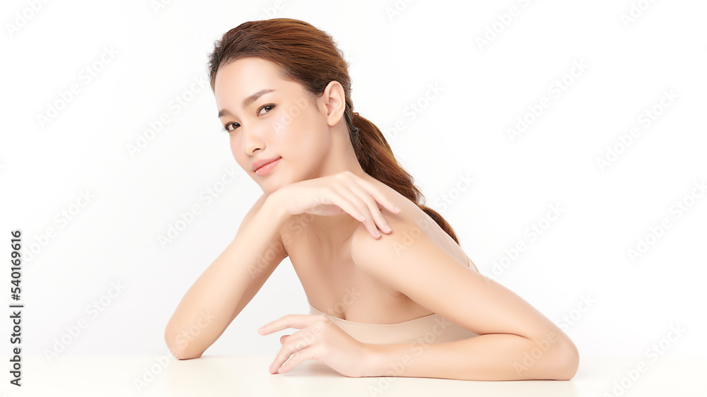 Beautiful young asian woman with clean fresh skin on white background, Face care, Facial treatment, Cosmetology, beauty and spa, Asian women portrait. Beautiful young asian woman with clean fresh skin on white background, Face care, Facial treatment, Cosmetology, beauty and spa, Asian women portrait.