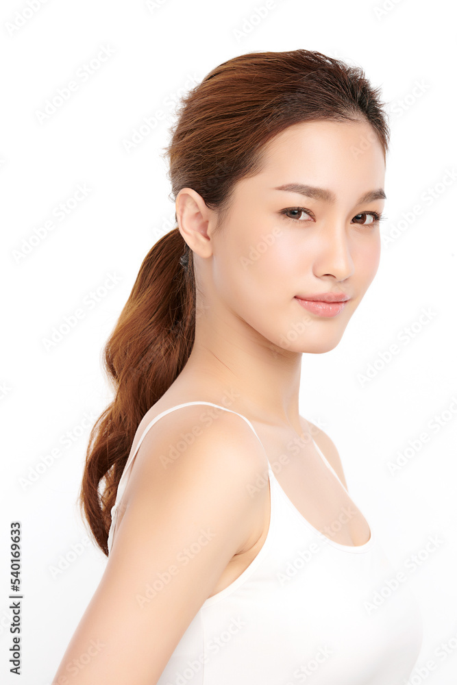 Beautiful young asian woman with clean fresh skin on white background, Face care, Facial treatment, Cosmetology, beauty and spa, Asian women portrait. Beautiful young asian woman with clean fresh skin on white background, Face care, Facial treatment, Cosmetology, beauty and spa, Asian women portrait.