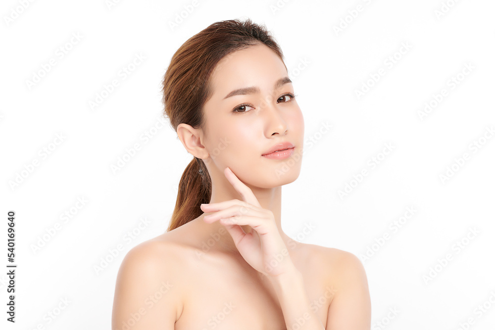 Beautiful young asian woman with clean fresh skin on white background, Face care, Facial treatment, Cosmetology, beauty and spa, Asian women portrait. Beautiful young asian woman with clean fresh skin on white background, Face care, Facial treatment, Cosmetology, beauty and spa, Asian women portrait.