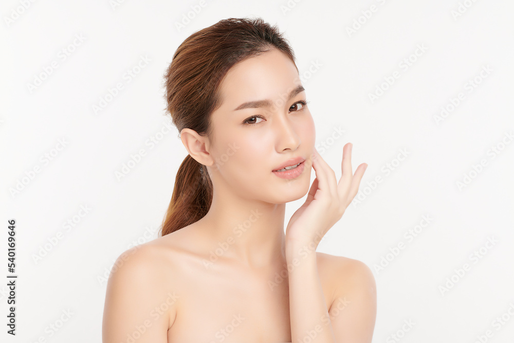 Beautiful young asian woman with clean fresh skin on white background, Face care, Facial treatment, Cosmetology, beauty and spa, Asian women portrait. Beautiful young asian woman with clean fresh skin on white background, Face care, Facial treatment, Cosmetology, beauty and spa, Asian women portrait.
