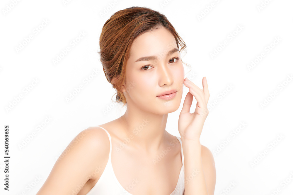 Beautiful young asian woman with clean fresh skin on white background, Face care, Facial treatment, Cosmetology, beauty and spa, Asian women portrait. Beautiful young asian woman with clean fresh skin on white background, Face care, Facial treatment, Cosmetology, beauty and spa, Asian women portrait.