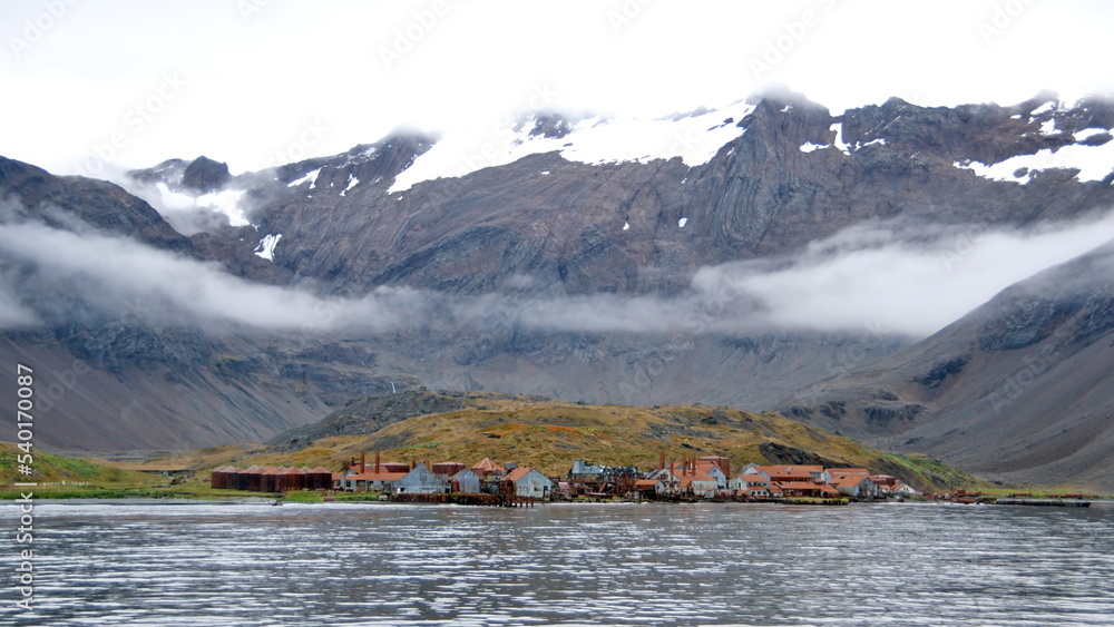 Old whaling station at Leith Harbor, South Georgia Island