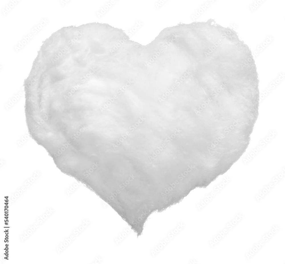 Valentine's day concept. cotton wool heart shape Valentine's day concept. cotton wool heart shape