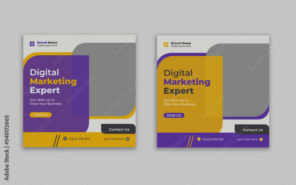 Fototapeta premium Digital marketing social media post and banner design template