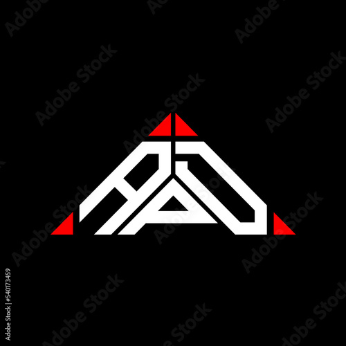 APD letter logo creative design with vector graphic, APD simple and modern logo in triangle shape.