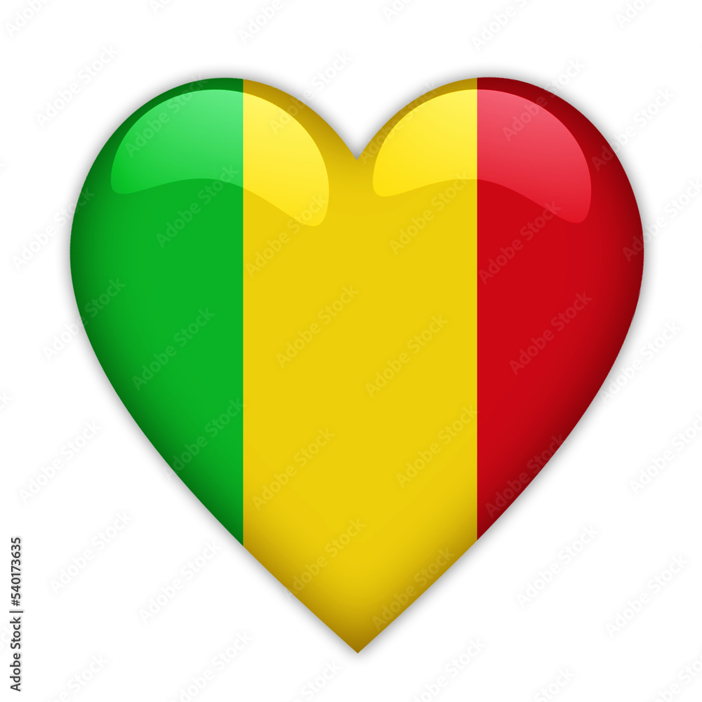 Mali Flag Love Symbol Mali Flag Love Symbol