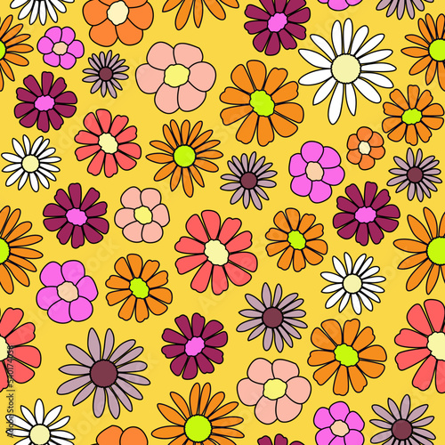 retro floral print. vintage ditsy flowers seamless pattern. good for fabric, fashion, wallpaper, summer spring dress, pajama, backdrop, textile.