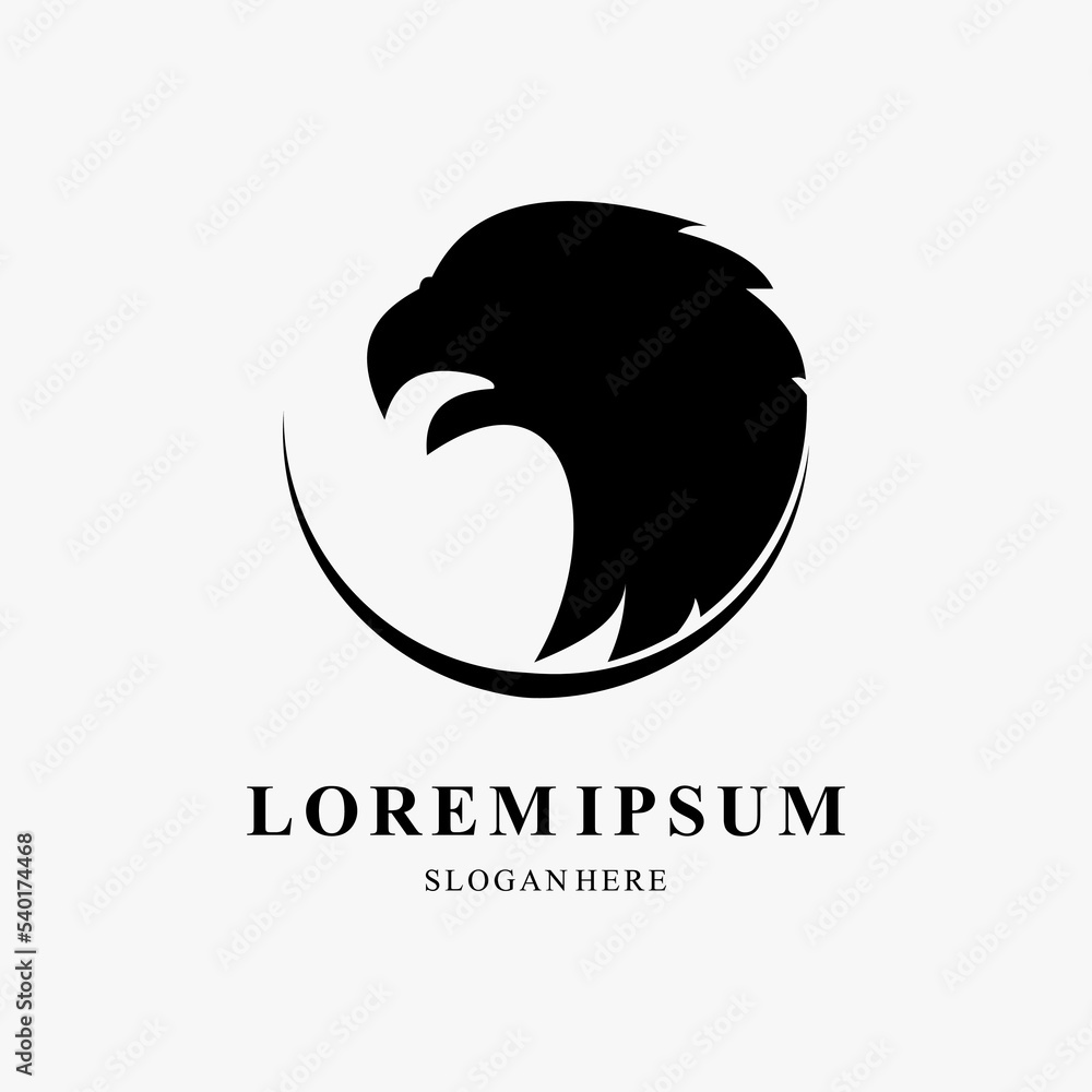 Fototapeta premium Simple Eagle head vector logo design. Mascot Head of an Eagle 