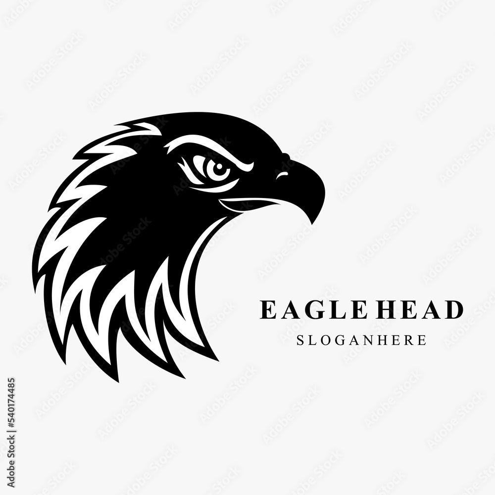 Obraz premium Simple Eagle head vector logo design. Mascot Head of an Eagle 