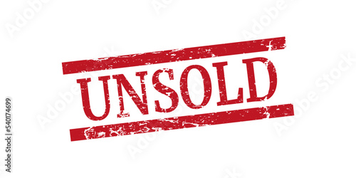 unsold red stamp on white background