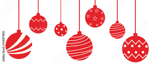 Red Christmas balls clipart PNG