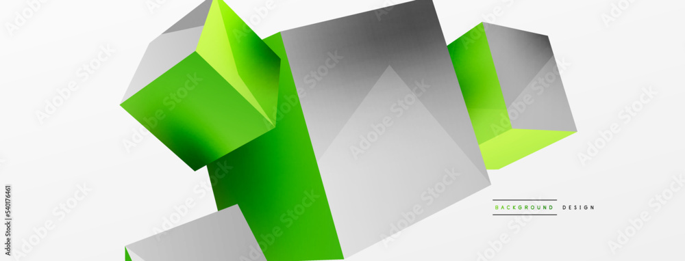 3d vector abstract background. Flying cubes composition. Trendy techno business template for wallpaper, banner, background or landing 3d vector abstract background. Flying cubes composition. Trendy techno business template for wallpaper, banner, background or landing