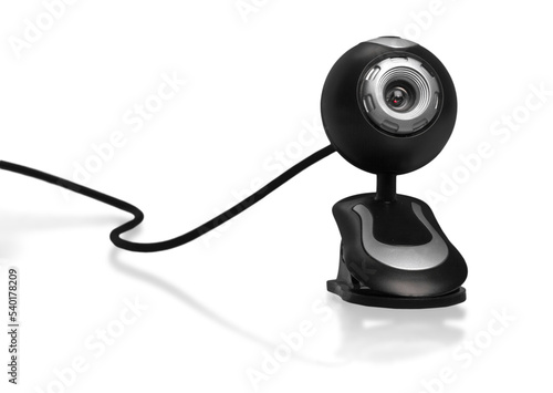 Overhead security camera on white background