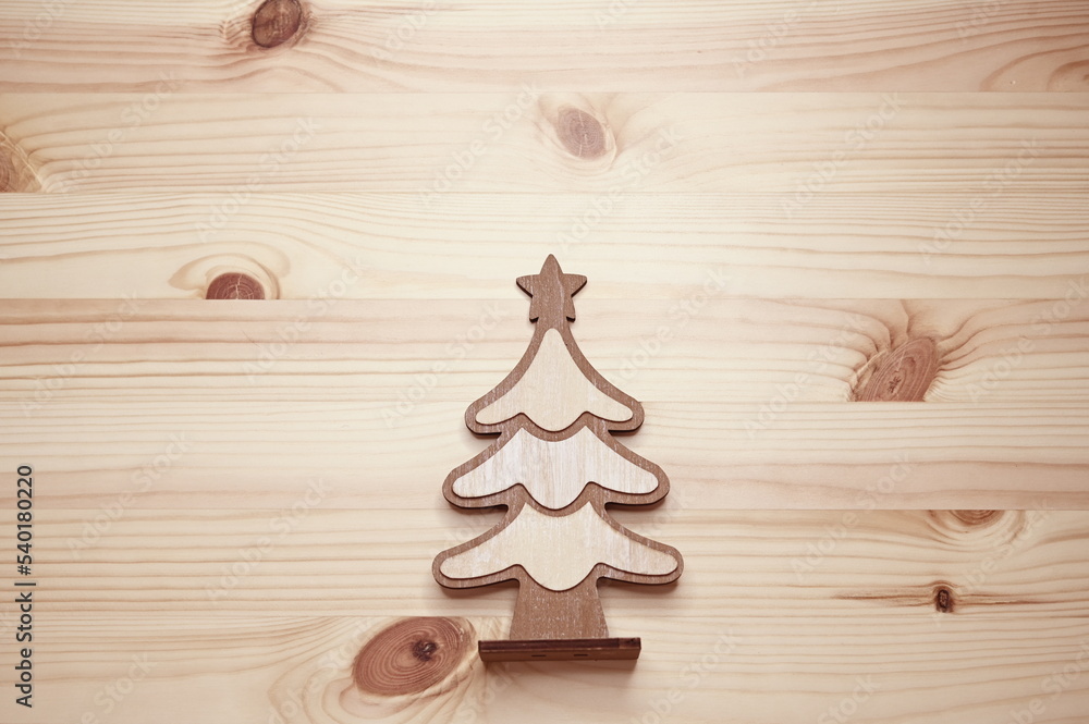 wooden christmas tree on table, celebration design wooden christmas tree on table, celebration design