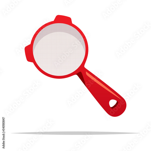 Plastic strainer sieve with handle vector isolated illustration