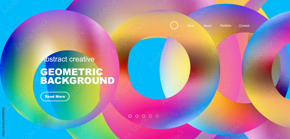 Fototapeta premium Circles minimal abstract background. Techno or business concept, pattern for wallpaper, banner, background, landing page, wall art, invitation, prints