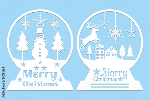 Christmas Snow Globe Paper Cut