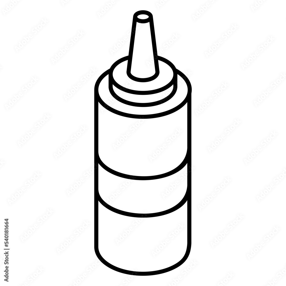 A well-crafted outline isometric icon of juice A well-crafted outline isometric icon of juice