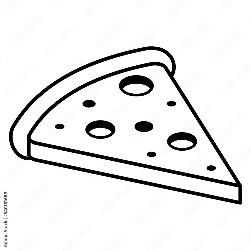 A premium line isometric icon of cheese slice A premium line isometric icon of cheese slice