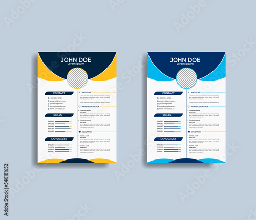 Clean and simple creative cv template design