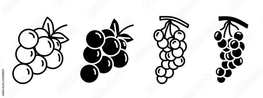 black illustration graphic design grape fruit icon set black illustration graphic design grape fruit icon set