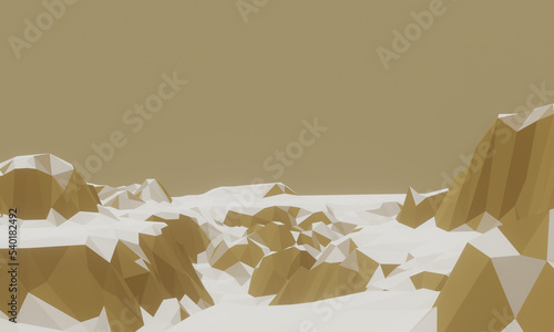 3D rendered rock and snow mountain. photo