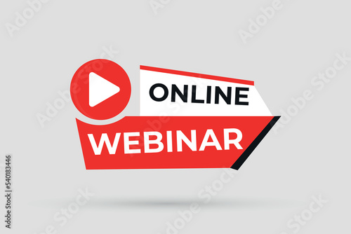 Online webinar button with Play button