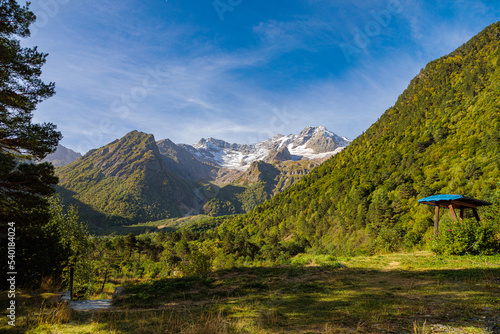 North Caucasus, high mountains of Ossetia, Glacier in the mountains. © ЮРИЙ ПОЗДНИКОВ
