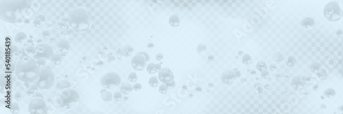 Bath foam with shampoo bubbles isolated on a transparent background. Vector shave, foam mousse with bubbles top view template for your advertising design.