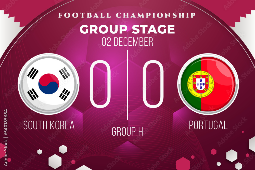 FIFA World Cup 2022. Group stage match results template of world