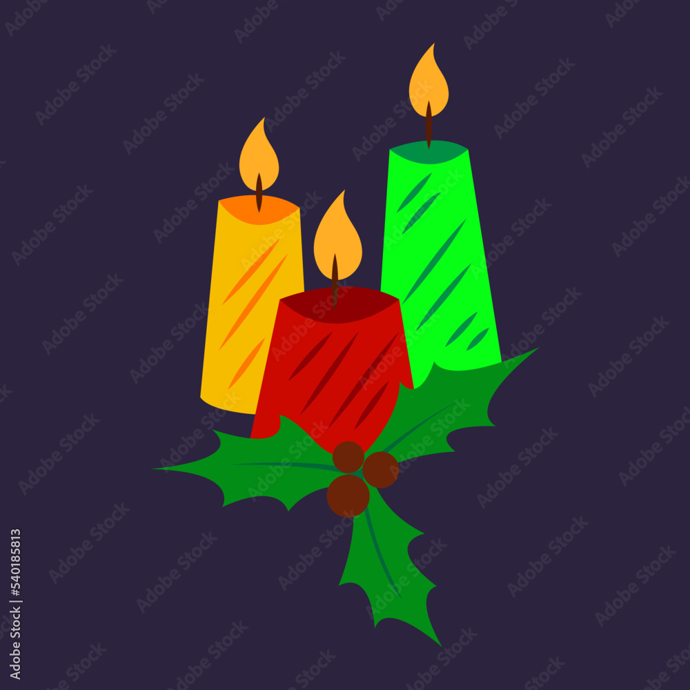 christmas candles design illustration isolated on background christmas candles design illustration isolated on background