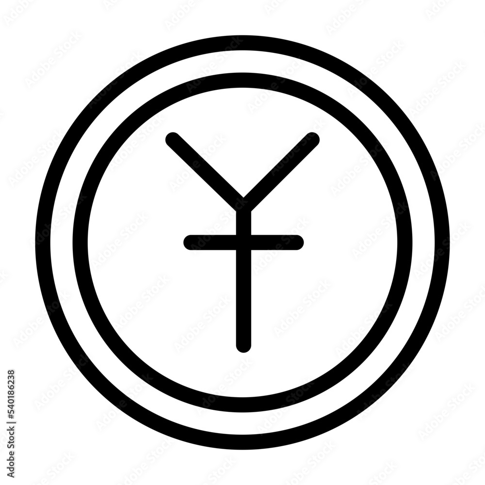 Fototapeta premium Yuan line icon