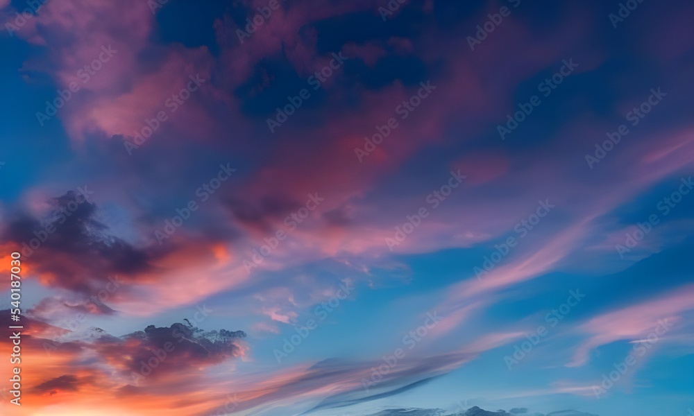 wonderful cloudy sunset sky