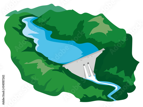 ダムのイラスト
