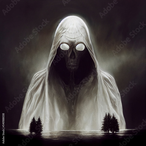 
The depiction of terrible monsters and ghosts in various forms.