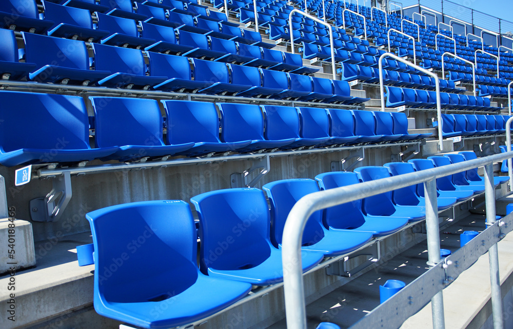 Fototapeta premium blue seats in a stadium