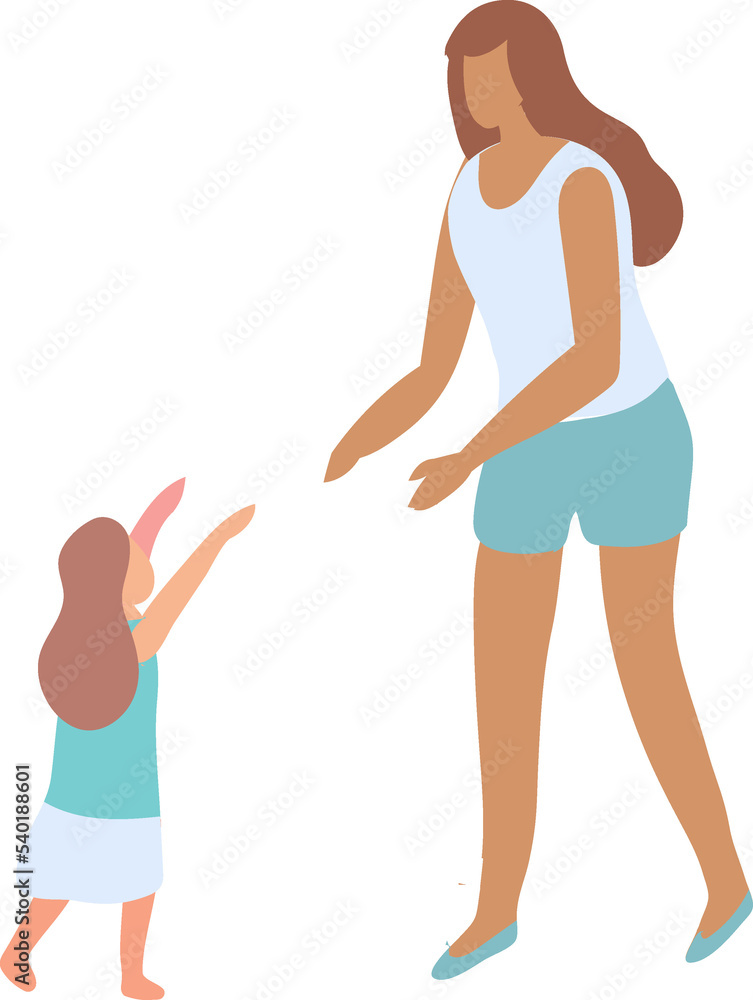 Mother with child. Happy family together flat vector illustration. Mother with child. Happy family together flat vector illustration.