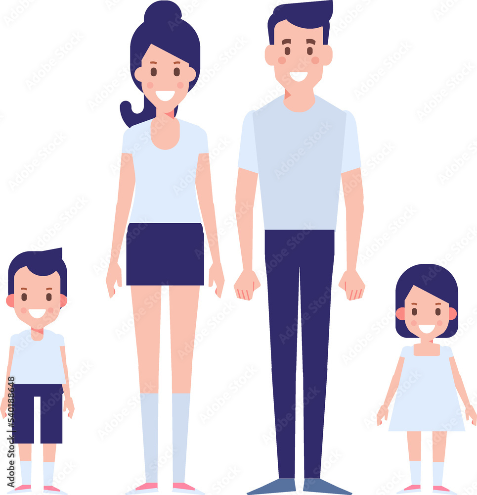 Obraz premium Mother and father with kid, family, parents flat illustration