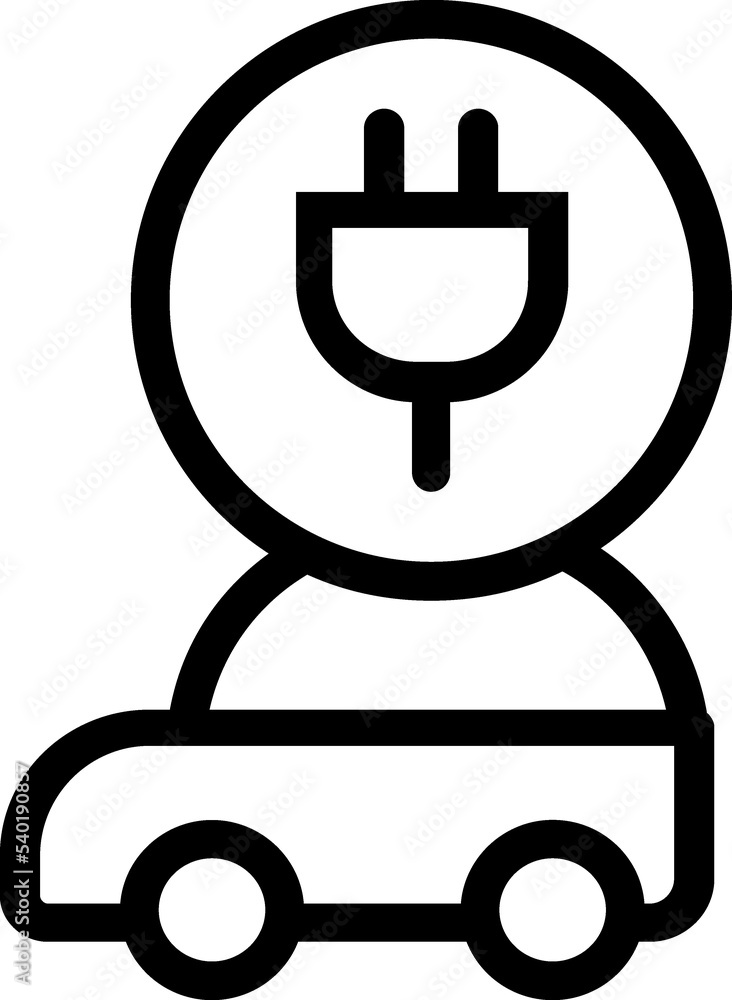 Electrical automobile cable contour and plug charging black symbol. Electrical automobile cable contour and plug charging black symbol.