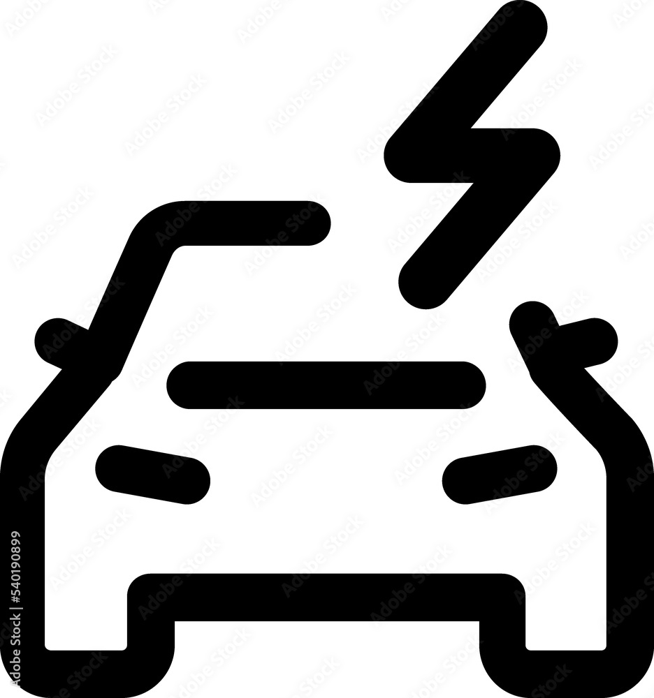 Electrical automobile cable contour and plug charging black symbol. Electrical automobile cable contour and plug charging black symbol.