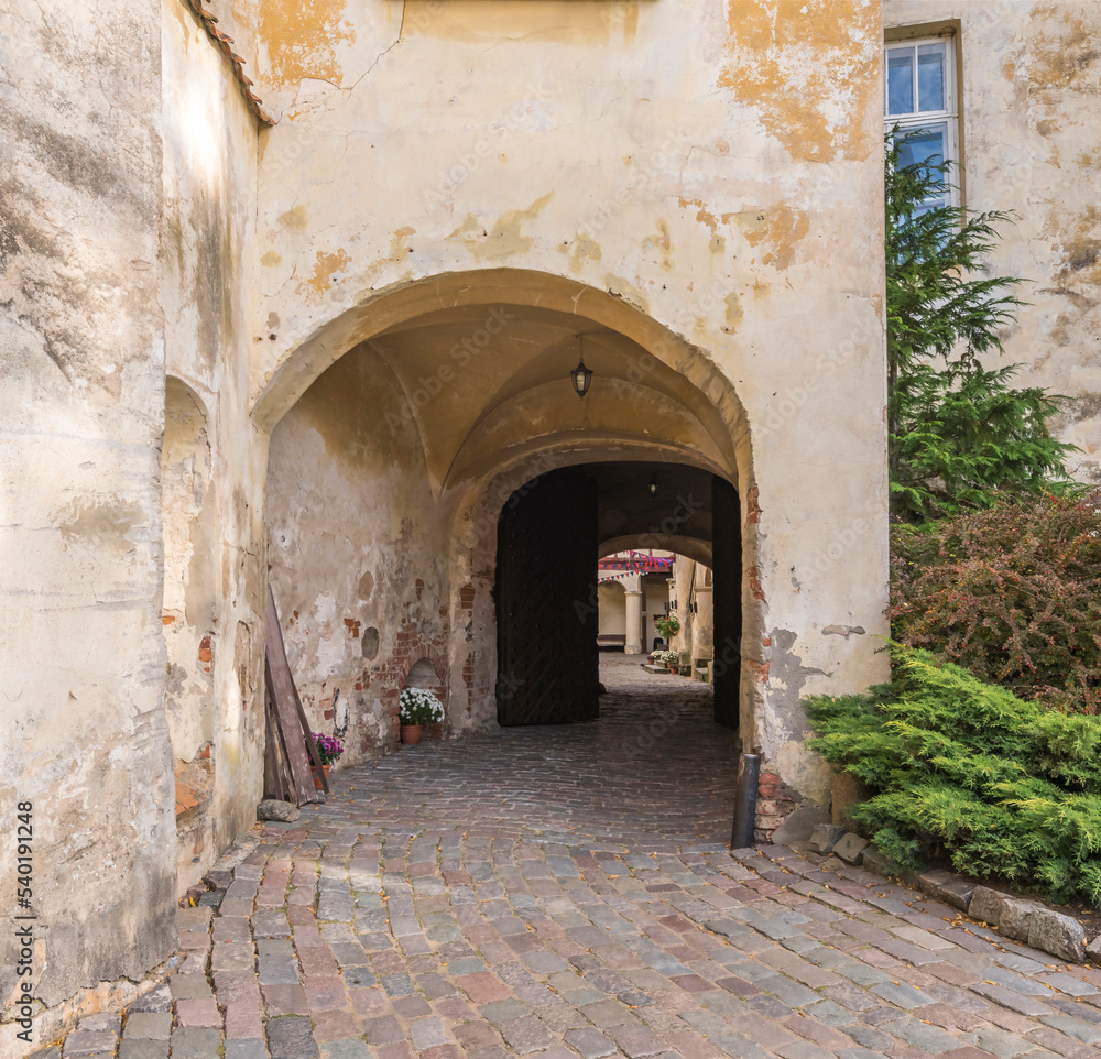 Ancient gate in old European town