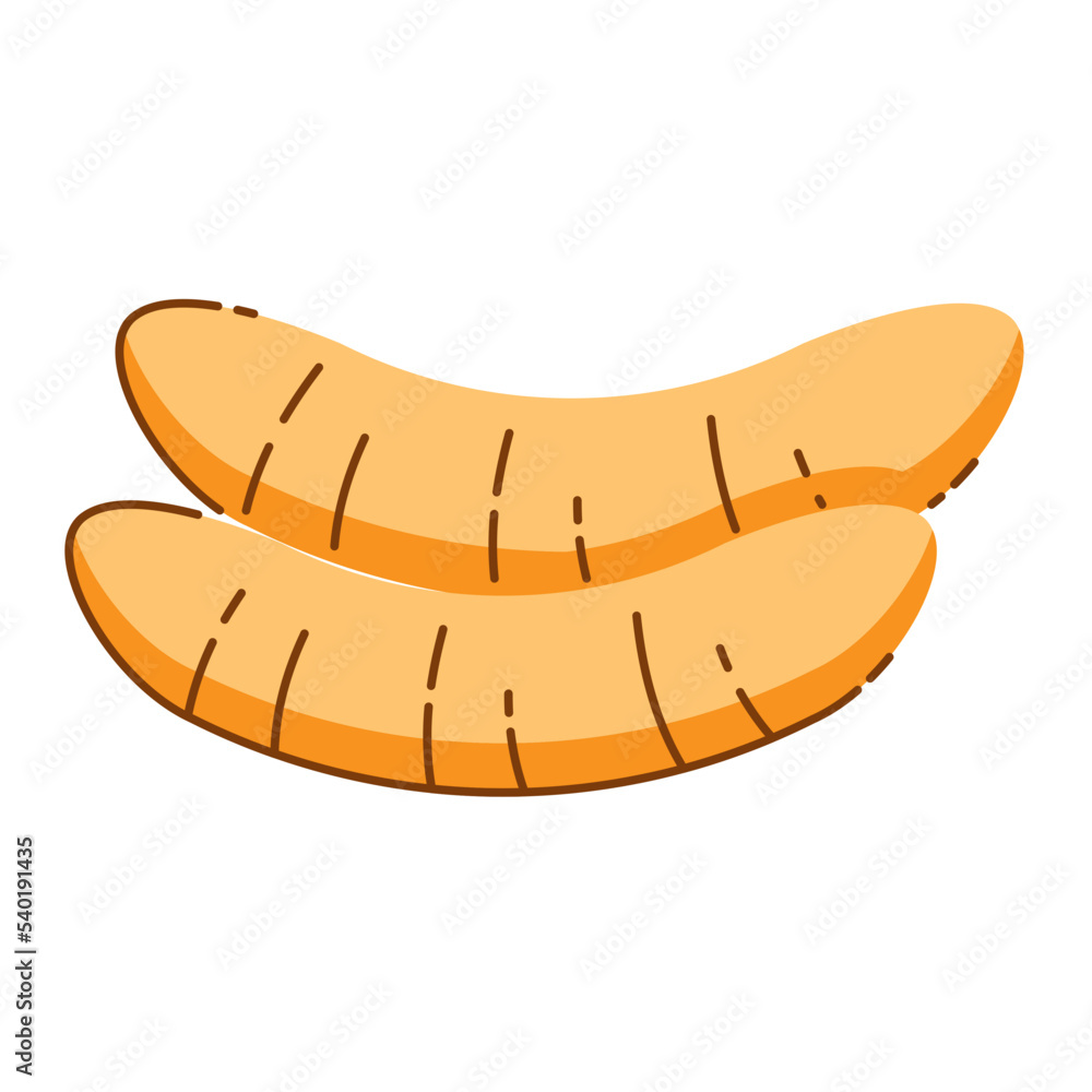 Fototapeta premium ripe banana peeled icon.