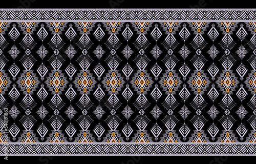 Geometric ethnic Oriental pattern.Dark tone western, aztec, tribal traditional. seamless pattern. fabric, tile, background, carpet, wallpaper, clothing, sarong,wrapping, Batik, fabric,Vector pattern.