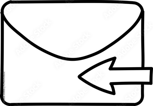 Reply email icon hand drawn vector illustration