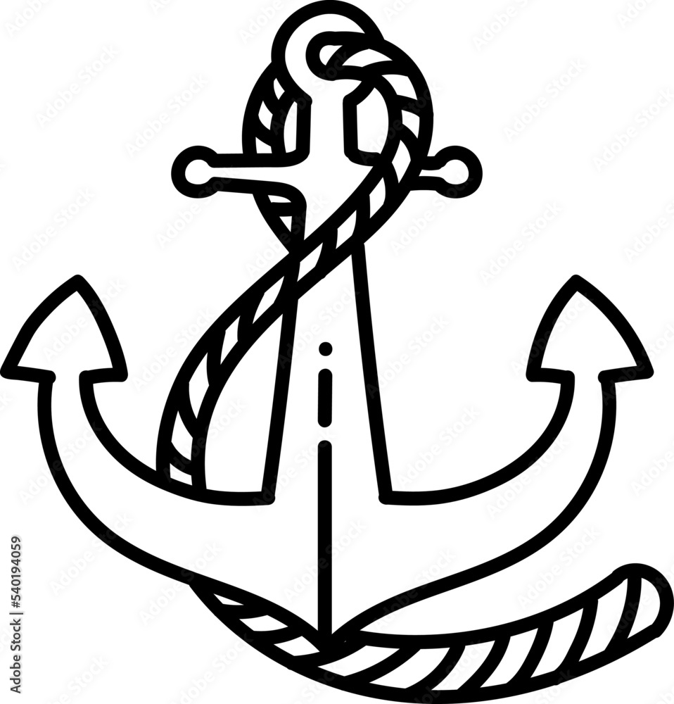 Nautical ship anchor icon hand drawn vector illustration Nautical ship anchor icon hand drawn vector illustration