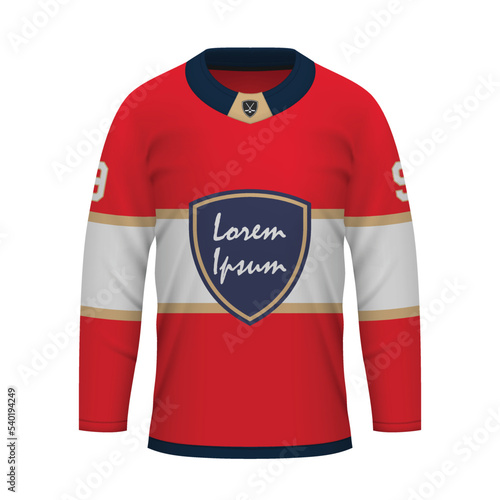 Realistic Ice Hockey shirt of Florida, jersey template