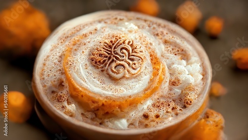 Pumpkin spice latte in 3d style 